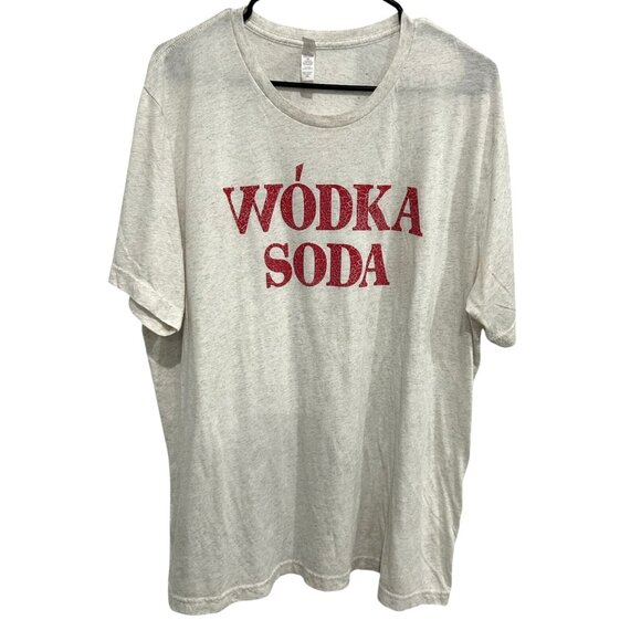 Bella+Canvas Wódka Soda Graphic Tee Unisex Sz 2XL White Red - Picture 1 of 9